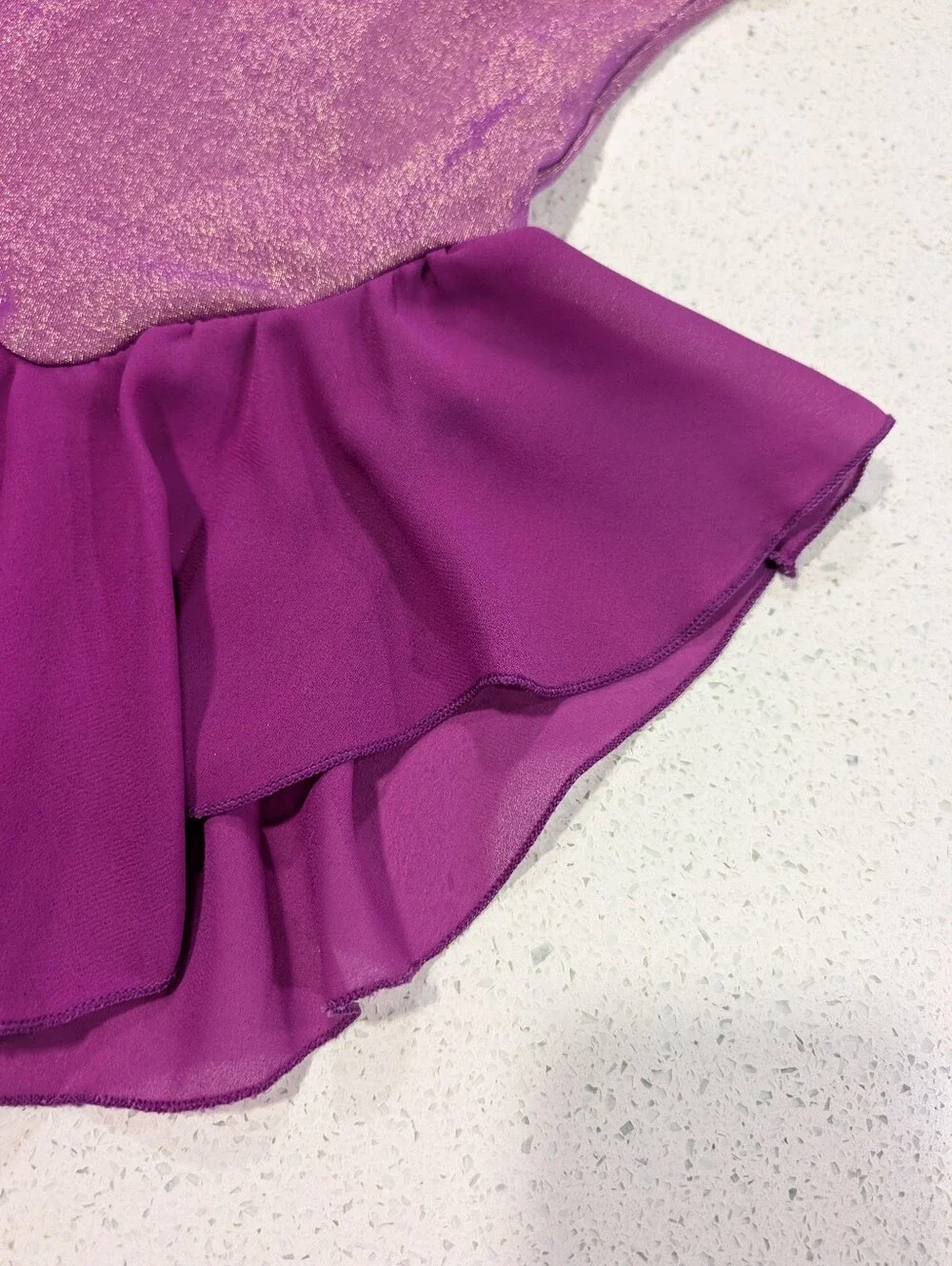 GK Elite Ice Figure Skating Baton Dance Skirted Dress Leotard CM Medium GLITTER